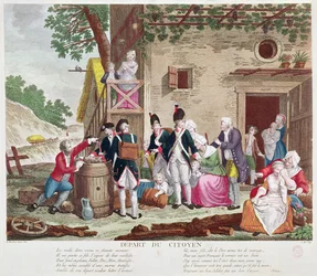 Der Aufbruch des Bürgers, 1792 (Farbstich)